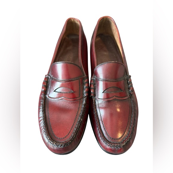 Dexter Other - Vintage Dexter Men’s Burgundy Penny Loafers Size 10 1/2 D Leather Made in USA
